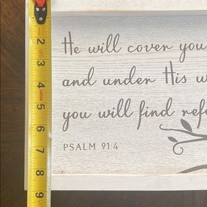 Scripture picture frame with metal bird